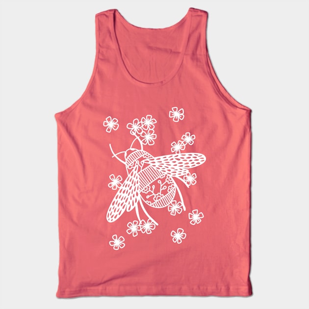 Bees Papercut Bug Illustration Tank Top by NicSquirrell